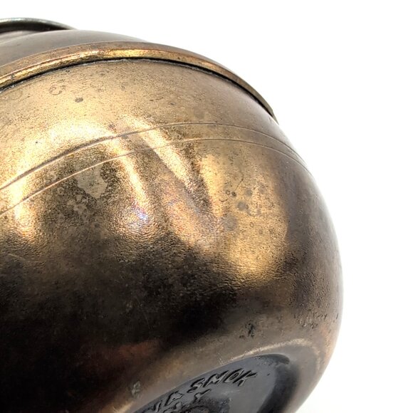 Vintage Nevasmok Patent Pending Railroad Brass Ashtray Spittoon 4" NY USA GUC - Picture 8 of 9